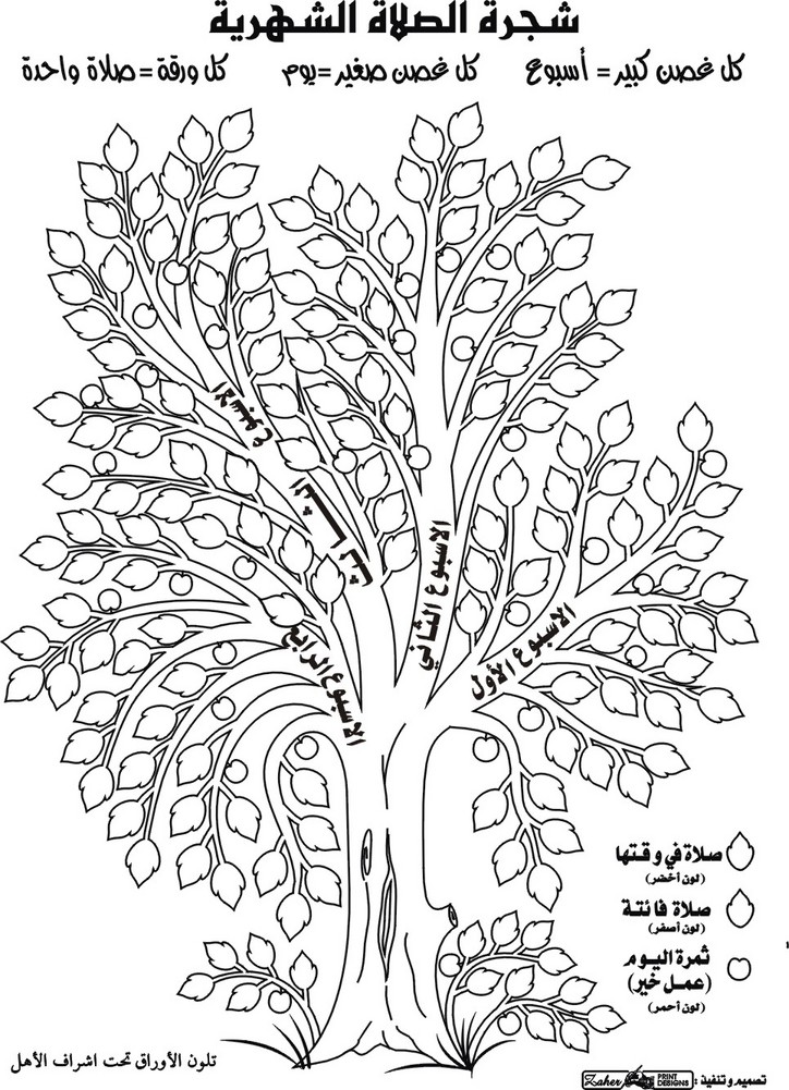 شجرة الصلاة الشهرية للأطفال نشاط منزلي مهم جدا التربية الذكية